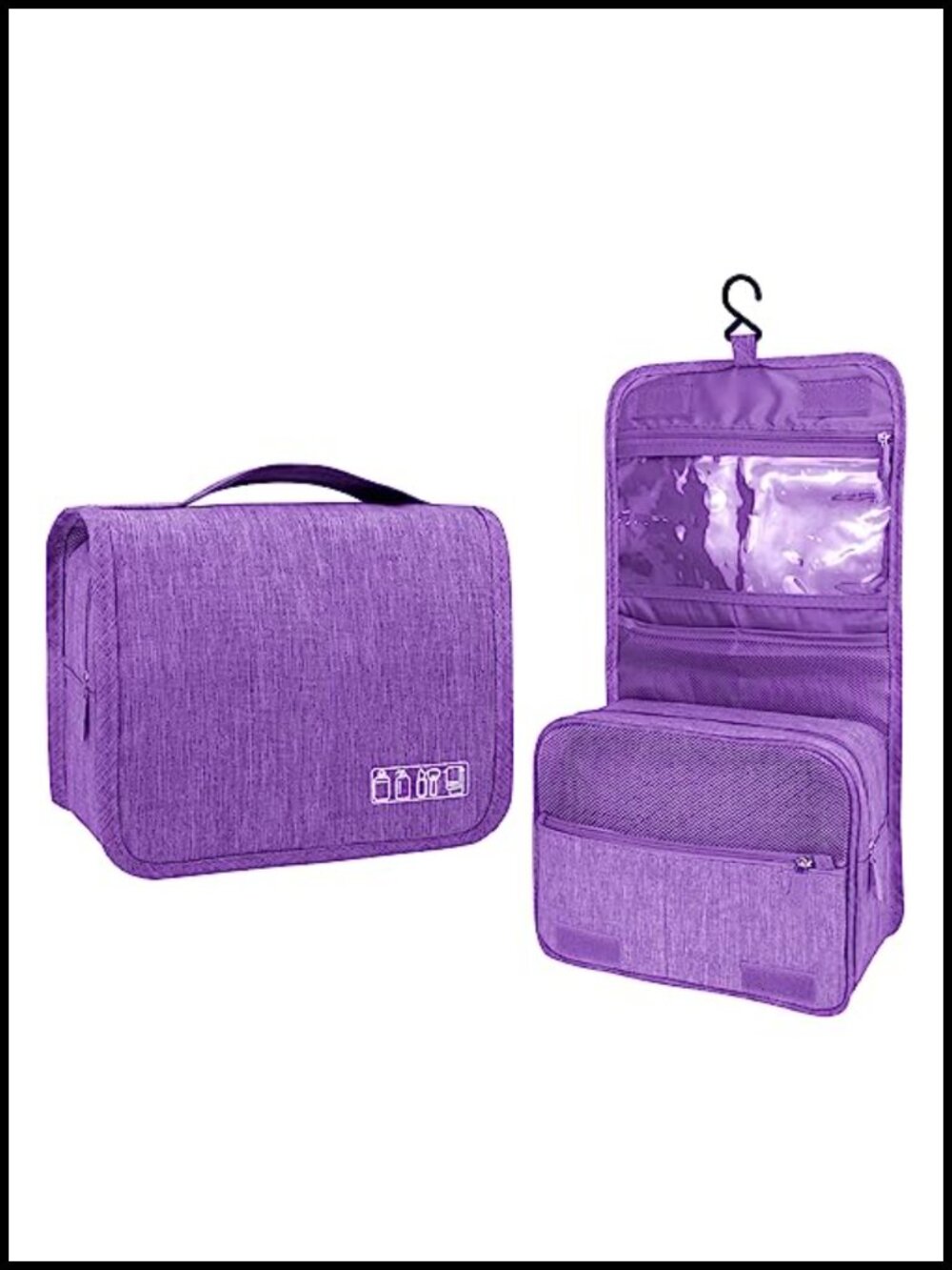 Waterproof Toiletry Bag Travel Cosmetic Bag Hanging Hook Large Capacity